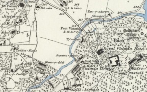 'Parc Bach' on the 1st edition O.S. map to the west of Dolbadarn Castle. 'Parc Bach' is Welsh for Little Park.